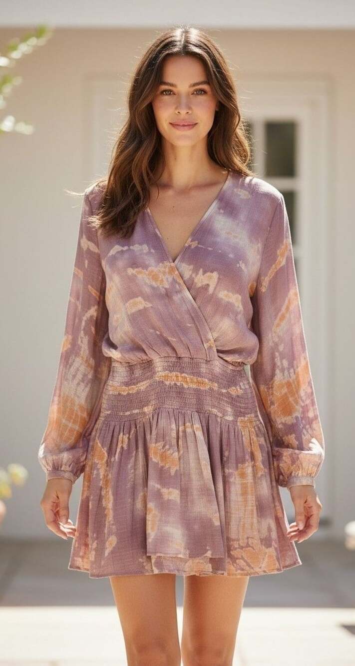 Yfb Ellery Dress Size S Bamboo Wash Tie Dye